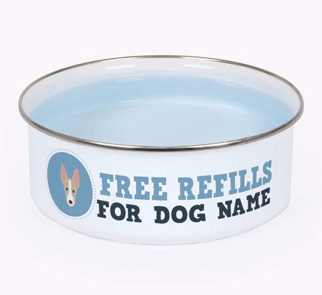 Free Refills: Personalised {breedFullName} Enamel Dog Bowl